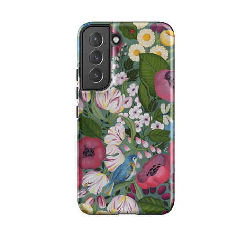 Samsung Tough Case - Bluebird Flowers By Bex Parkin