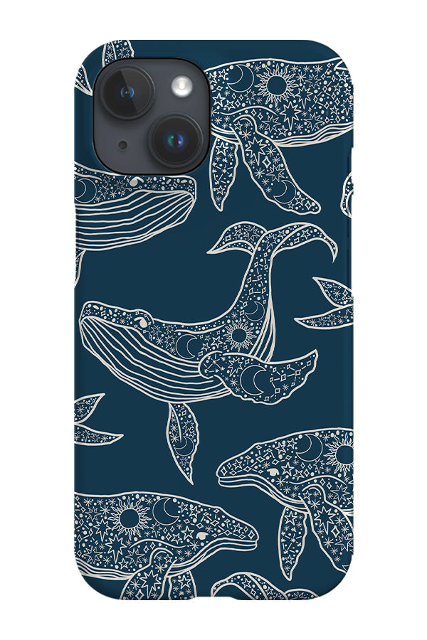 Astrology Whale Scatter Phone Case (Navy Blue) For Iphone & Samsung