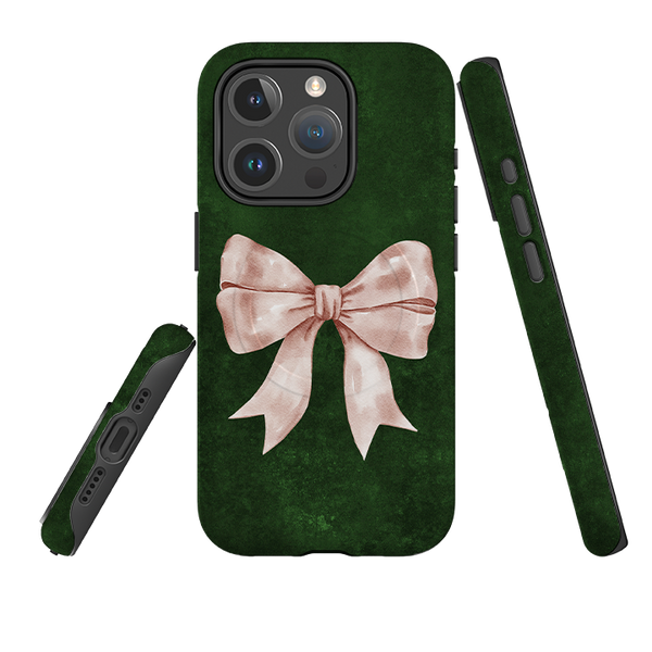 iPhone MagSafe Tough Case - Big Bow Forest Green