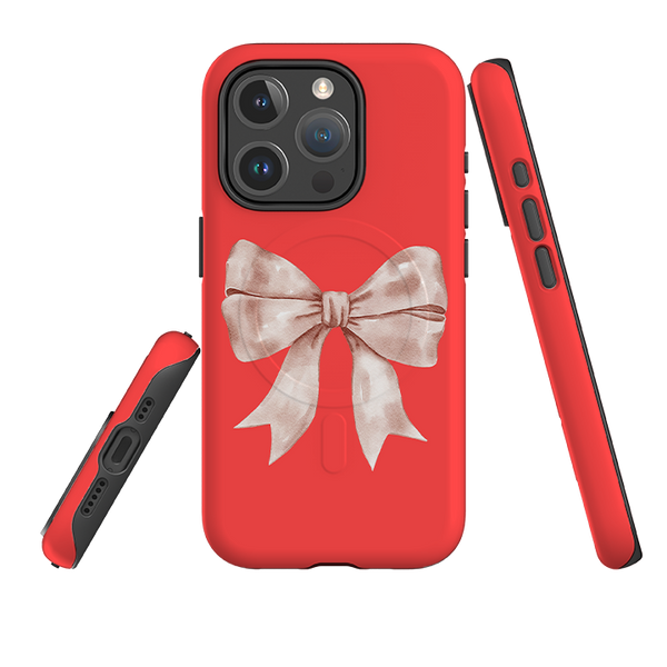 iPhone MagSafe Tough Case - Big Bow Light Red