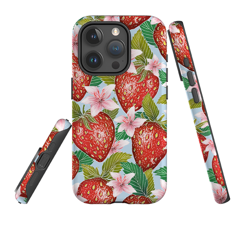 iPhone Tough Case - Blue Strawberries By Catherine Rowe
