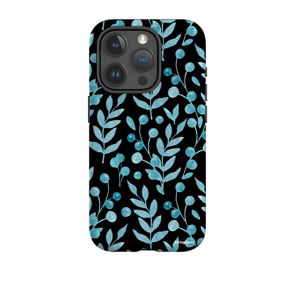 iPhone Tough Case - Blue Xmas Florals