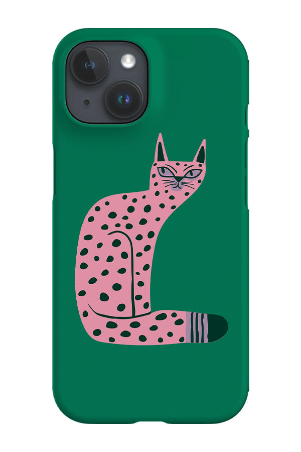 Bold Graphic Cat Phone Case (Green) For Iphone & Samsung
