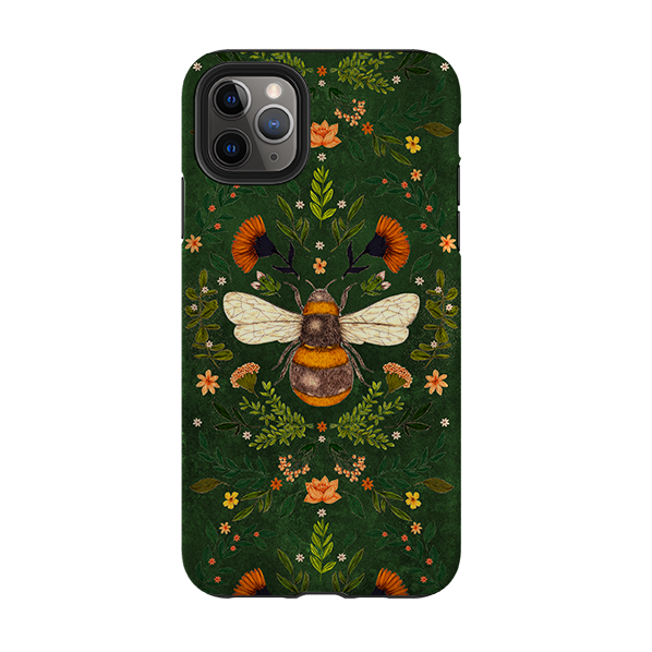 iPhone Tough Case - Botanical Bee Green By Jade Mosinski