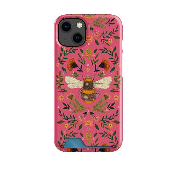 Botanical Bee Peach By Jade Mosinski Case and Card Case