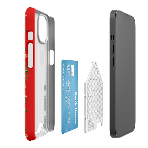 Botanical Bee Red By Jade Mosinski Case and Card Case