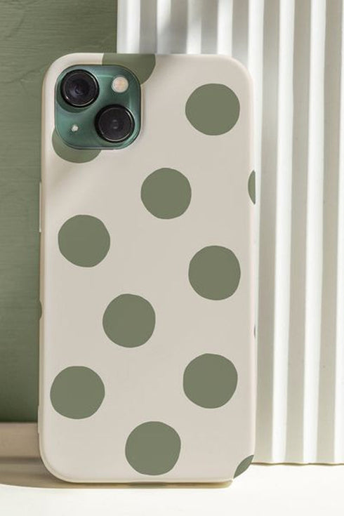 Clay Dots Phone Case (Linen Moss Green) For Iphone & Samsung