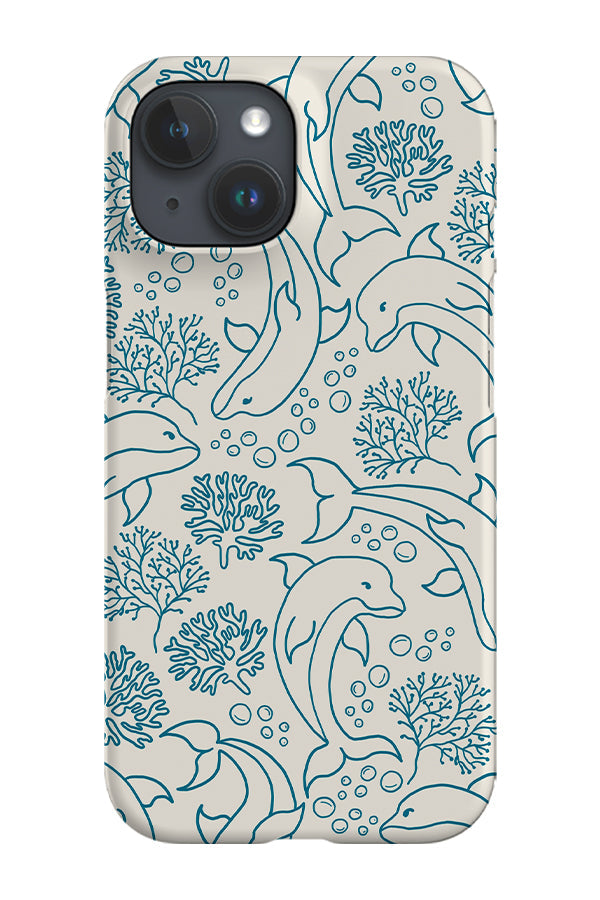 Dolphin Coral Reef Phone Case (Beige Blue) For Iphone & Samsung