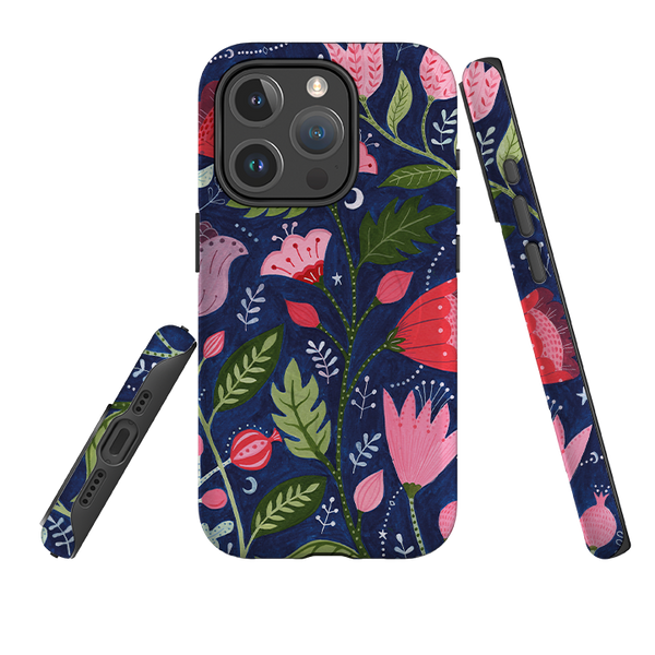 iPhone MagSafe Tough Case - Flowers on Blue By Bex Parkin