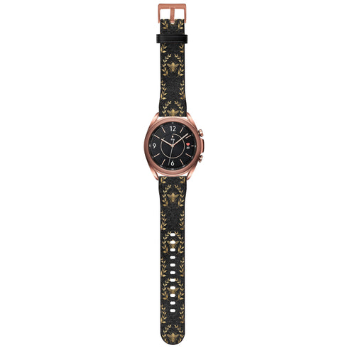 Golden Bees Grey Samsung Watch Strap