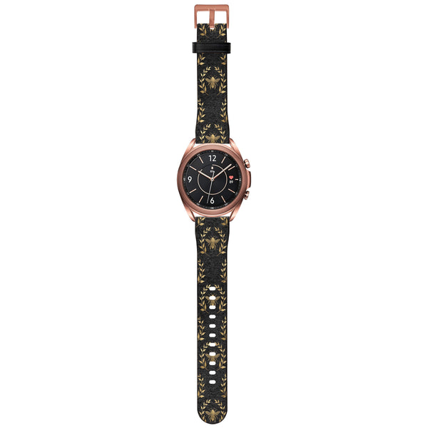 Golden Bees Grey Samsung Watch Strap