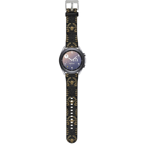 Golden Bees Grey Samsung Watch Strap