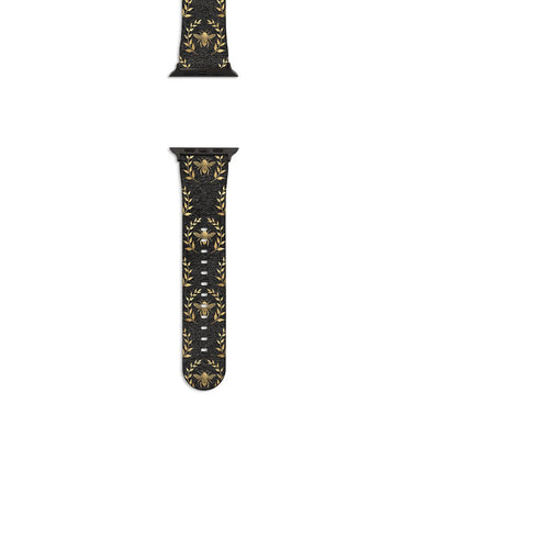 Golden Bees Grey Apple Watch Strap