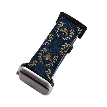 Golden Bees Navy Apple Watch Strap