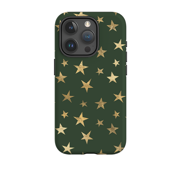 iPhone Tough Case - Green and Gold Stars