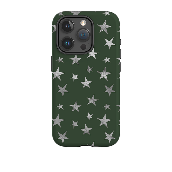 iPhone Tough Case - Green and Silver Stars