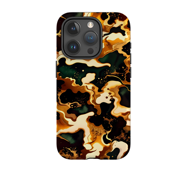 iPhone Tough Case - Green Fire Marble