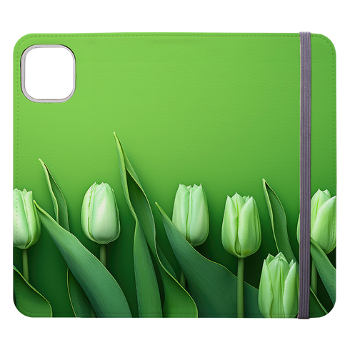 Green Floral Wallet Case