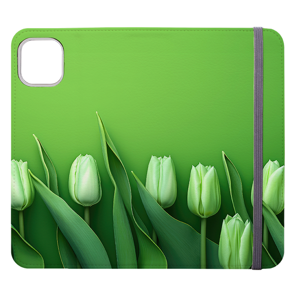 Green Floral Wallet Case