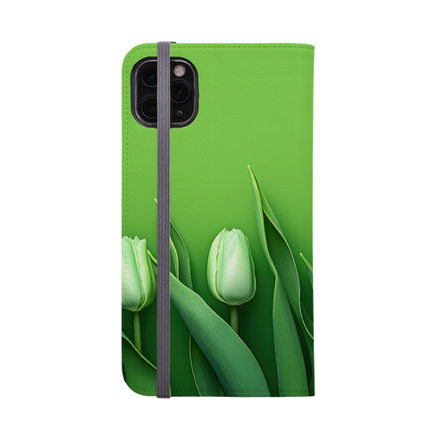 Green Floral Wallet Case