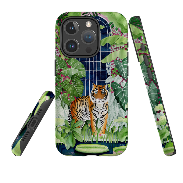 iPhone MagSafe Tough Case - Green House Tiger By Bex Parkin