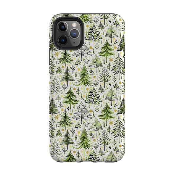 iPhone Tough Case - Green Xmas Trees By Elisabeth Haager