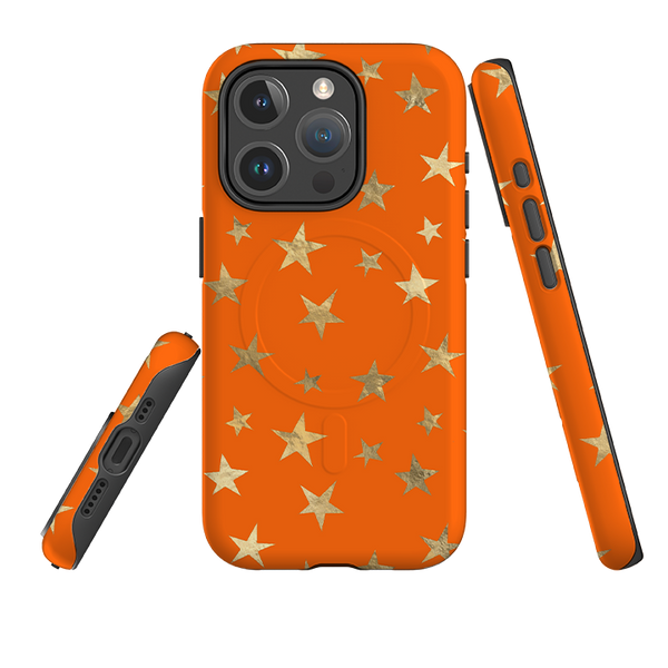 iPhone MagSafe Tough Case - Orange and Gold Stars