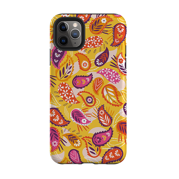 iPhone Tough Case - Paisley Yellow By Ali Brookes