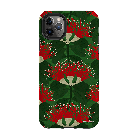 iPhone Tough Case - Pohutukawa Green And Red By Katherine Quinn