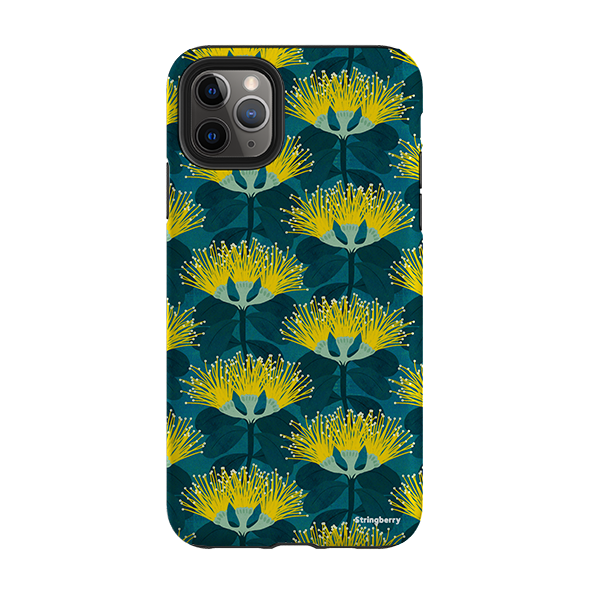iPhone Tough Case - Pohutukawa Yellow And Blue By Katherine Quinn