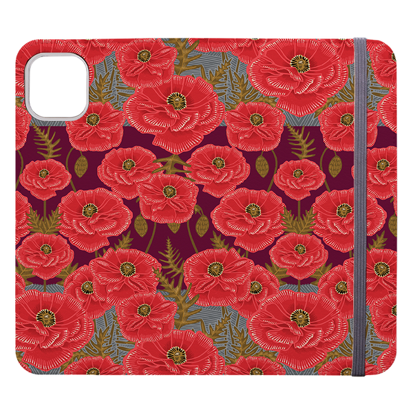 Poppy Red Wallet Case By Kate Heiss