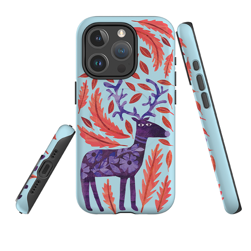 iPhone MagSafe Tough Case - Purple Reindeer By Tracey English
