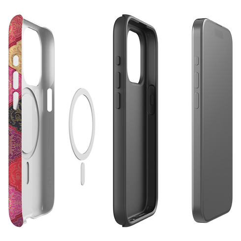 iPhone MagSafe Tough Case - Red Damask By Jehane