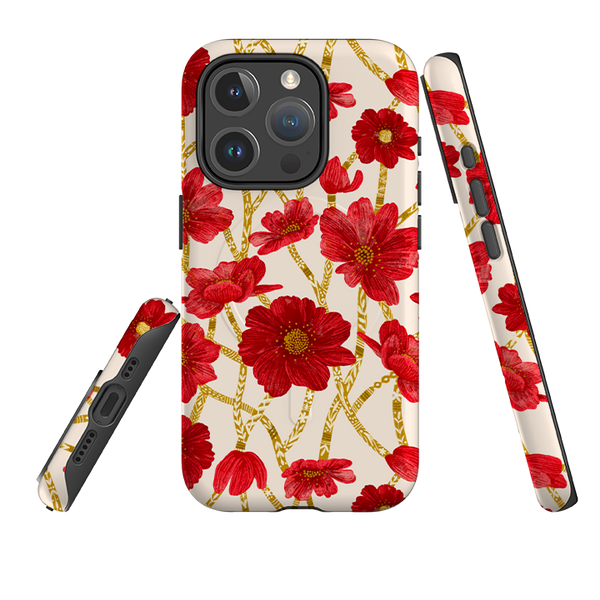 iPhone MagSafe Tough Case - Red Floral By Nina Pace