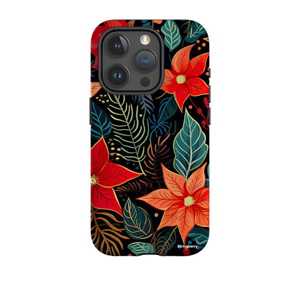 iPhone Tough Case - Red Winter Floral