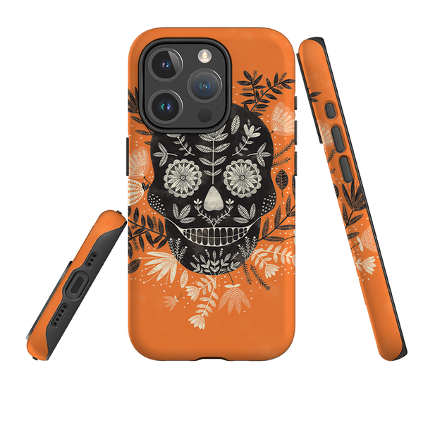 iPhone MagSafe Tough Case - Sugar Skull Orange By Jade Mosinski