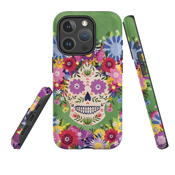 iPhone MagSafe Tough Case - Sugar Skull Green By Ali Brookes