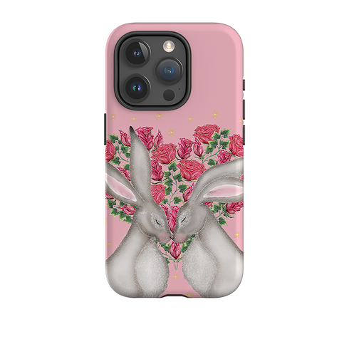iPhone Tough Case - White Hares Rose Heart By Catherine Rowe