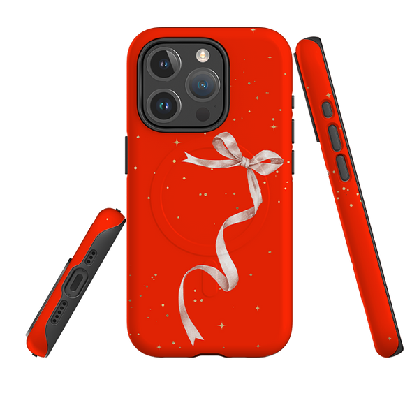 iPhone MagSafe Tough Case - Wiggly Ribbons Red Star