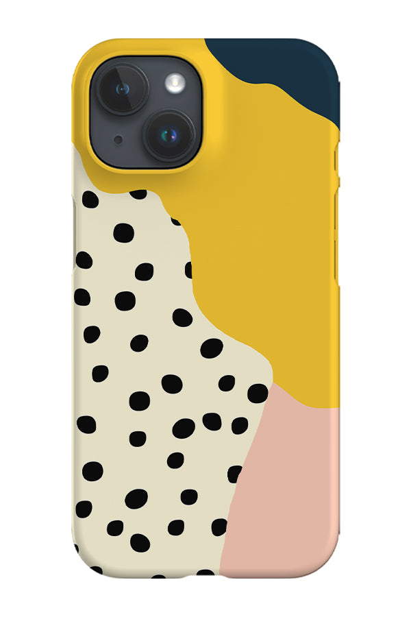 Wavy Shapes & Small Dots Phone Case (Yellow) For Iphone & Samsung