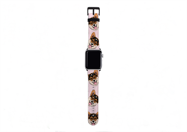 Welsh Corgi New Pink Apple Watch Strap