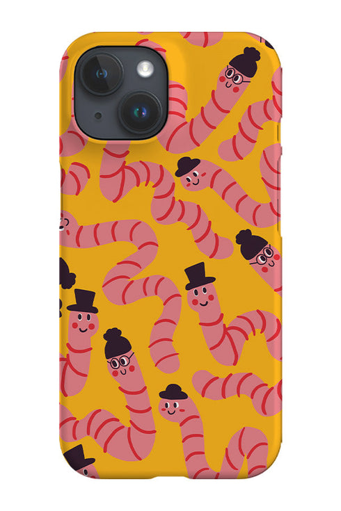 Worms with Hats Phone Case (Yellow) For Iphone & Samsung