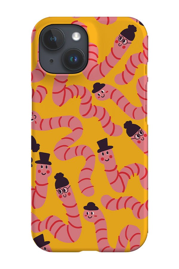 Worms with Hats Phone Case (Yellow) For Iphone & Samsung
