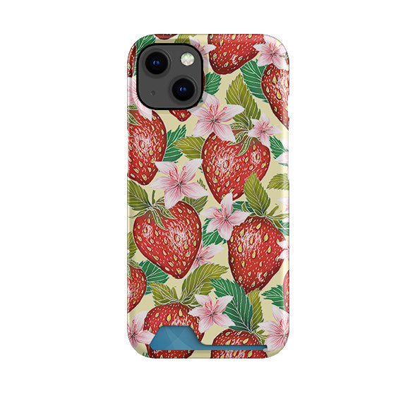 Yellow Strawberries Case and Card Case By Catherine Rowe