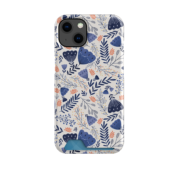 Blue Floral By Jade Mosinski Case and Card Case