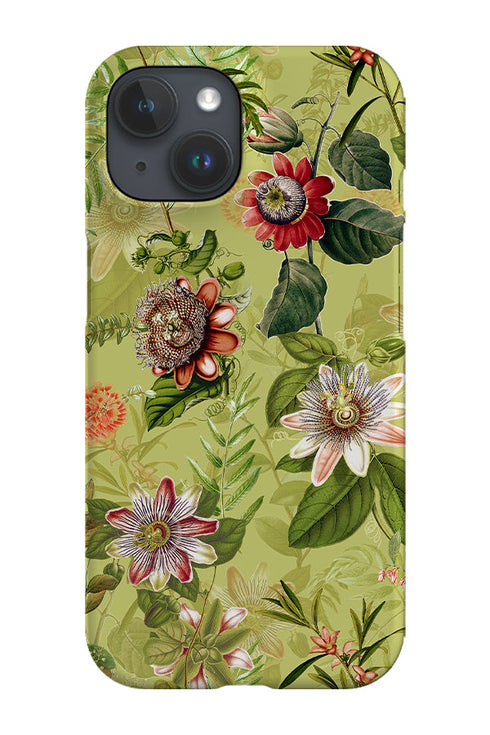 Vintage Passiflora Flowers By Uta Naumann Phone Case (Green) For Iphone & Samsung