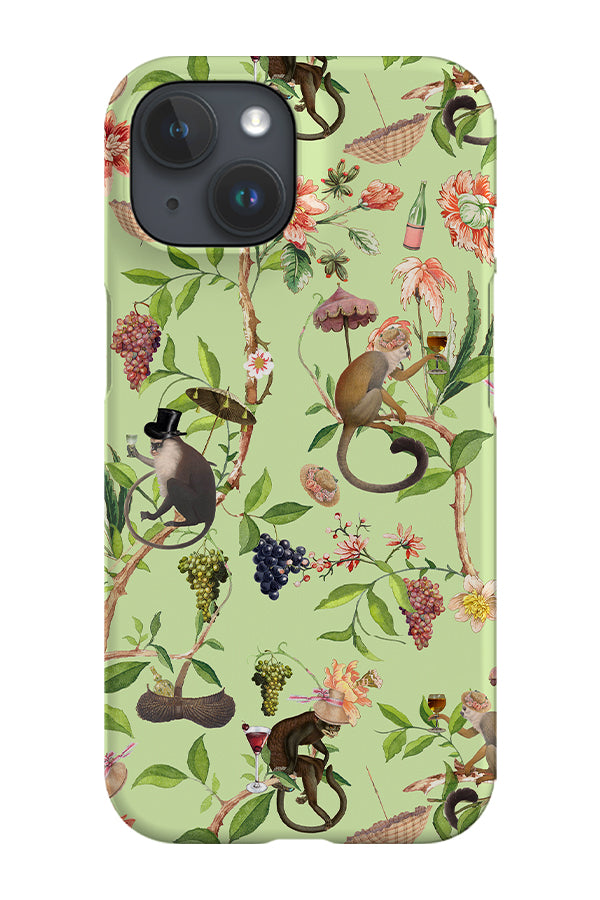 Antique Green Chinoiserie Monkeys By Uta Naumann Phone Case (Green) For Iphone & Samsung