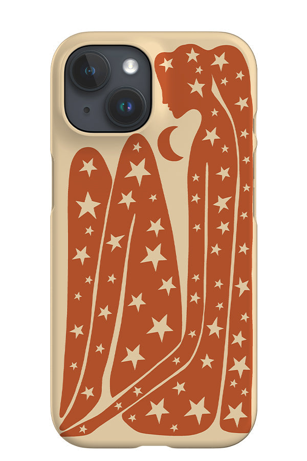 Abstract Figure & Stars iPhone Phone Case (Burnt Orange Beige) For Iphone & Samsung