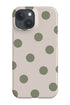 Bold Dots Phone Case (Linen Moss Green) For Iphone & Samsung
