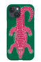 Colourful Crocodile iPhone Phone Case (Green Pink) For Iphone & Samsung